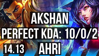 AKSHAN vs AHRI MID  1002 70 winrate Legendary  NA Master  1413 [upl. by Ahsenid]