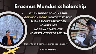 Erasmus Mundus Scholarship  Fully Funded  Get 1000  1400€ Monthly Stipend  Complete Process [upl. by Akalam303]