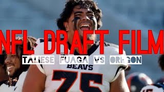 Film Room Taliese Fuaga Vs Oregon All Pass Pro [upl. by Nnahteb768]