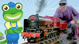 Mini TRAINS For Kids  Geckos Real Vehicles  Trains For Children  Learning amp Educational Videos [upl. by Janerich887]