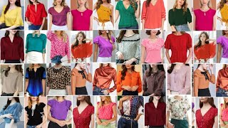 BLUSAS ELEGANTES FINAS Y SOFISTICADAS DE MODA 2023 para LUCIR en FIESTAS y OCACIONES ESPECIALES 2023 [upl. by Gorman]