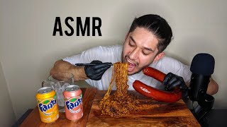 ASMR JJAJANGMYEON FIRE NOODLES  GIANT KIELBASA SAUSAGE  MUKBANG REAL EATING SOUNDS [upl. by Maura]