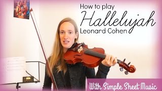 Hallelujah  Leonard Cohen how to play  Easy Violin Tutorial [upl. by Clarie]