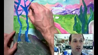 Painting a Fauvist Landscape with Brush Strokes part 57mp4 [upl. by Bonnibelle]