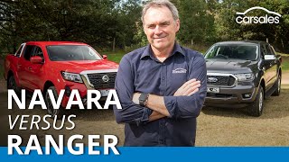 Ford Ranger XLT v Nissan Navara STX 2021 Comparison Test carsalescomau [upl. by Nertie]