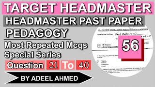 AjkPsc Headmaster Headmistress Solved Past Paper  Target PSC Part 56 [upl. by Anaitsirc]