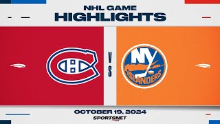 NHL Highlights  Canadiens vs Islanders  October 19 2024 [upl. by Irianat]