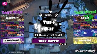 Splatoon 3  Splatoween 2024  Open 100x Battle  Brinewater Springs  Team Ninja vs Team Wizard [upl. by Pederson]