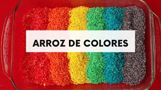 COMO HACER ARROZ DE COLORES FÁCIL [upl. by Ecirtam]