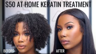 HOW TO USE KERATIN TREATMENT AT HOME TO STRAIGHTEN NATURAL HAIR [upl. by Eissirk250]