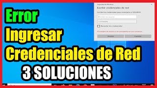 Error Ingresar Credenciales de Red  No te puedes conectar en Red I 3 Soluciones 2024 [upl. by Suivatal]