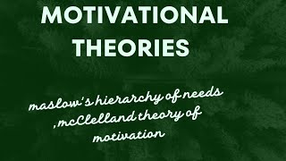 motivational theories maslowshierarchy of needs mcClelland theory of motivation utet2024 ctet [upl. by Blasius]