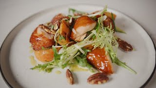 Smoked Salmon Candy Salad with Grilled Persimmons and Lemon Maple Vinaigrette [upl. by Nerraw]