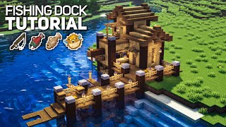 Minecraft Ultimate Fishing Dock Tutorial how to build [upl. by Tedmann]