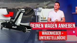 So hebst du dein Fahrzeug RICHTIG sicher an  Wagenheber  Unterstellböcke 🚘 [upl. by Assened]