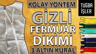 Gizli Fermuar Dikimi ve Teknikleri  Elbiseye Kolay Fermuar Takma Yöntemi KENDİN YAP  Tuğba İşler [upl. by Ide]