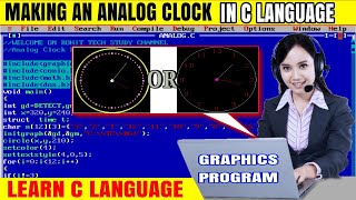 C GRAPHICS PROGRAM FOR CLOCK  make analog clock in c  c language [upl. by Burley]