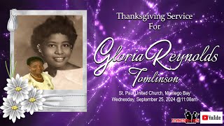 GLORIA REYNOLDS TOMLINSON FUNERAL SERVICE SEPTEMBER 25 2024 [upl. by Kroll932]