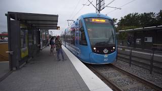 Sweden Stockholm tram ride from Solna Centrum to Solna train station 1X elevator 1X escalator [upl. by Gearhart]