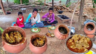 how to cook HANDI Chicken Curry  cooking ampeating  home made handi chicken recipe  rural village [upl. by Gabe121]