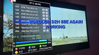 VIDEOCON D2H 88E AGAIN WORKING ON CCCAM CLINE 2024 [upl. by Adnilrem]