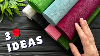 3 IDEAS🌹Amazing Crepe Paper Flowers Easy Tutorials Flowers [upl. by Anailli5]