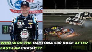 Who won the DAYTONA 500 race after last lap crash [upl. by Boswall314]