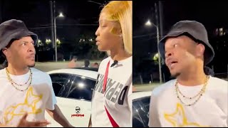 TI Goes Left After Female Rapper Runs Up On Him While With Tiny [upl. by Esinert]