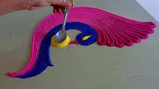 1642 Satisfying video  Sand art  Navratri rangoli designs  Diwali rangoli design [upl. by Grimona]