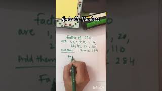 Amicable numbers mathsshorts mathematics [upl. by Alena]