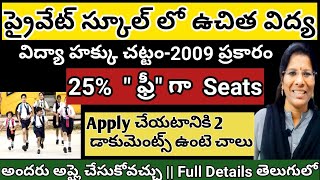 FREE EDUCATION IN PRIVATE SCHOOLS in AP202425 FREE SEATS for STUDENTSFULL DETAILSnotification [upl. by Shinberg]