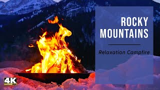 🔥 ROCKY MOUNTAINS CAMPFIRE 🔥12 hours Virtual Fireplace amp Nature Fire Sounds for Meditation Sleep [upl. by Hach]