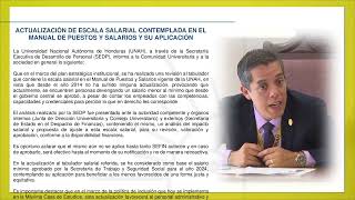 Actualización escala salarial contemplada en Manual de Puestos y Salarios de la UNAH y su aplicación [upl. by Naginnarb201]