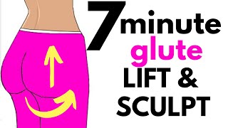 HOME WORKOUT  7 MINUTE GLUTES WORKOUT FOR WOMEN  QUARANTINE WORKOUT HOURGLASS CHALLENGE [upl. by Schreibe]