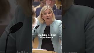 Magdalena Andersson Vi vill gynna vanligt folk medan Moderaterna gynnar höginkomsttagare [upl. by Farrish817]