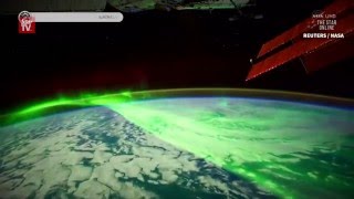 Aurora Borealis seen from space [upl. by Rachaba]