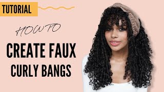 How to create Faux Curly Bangs using Bebonia Curly Hair Extensions [upl. by Nosiram]