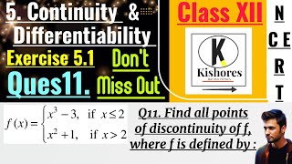 Exercise 51 Continuity And Differentiability class 12 Q11 [upl. by Siladnerb]