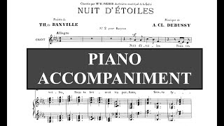 Nuit détoiles Claude Debussy  Db Major Piano Accompaniment  Karaoke [upl. by Ettenauq]