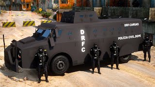 BLINDADO EM OPERAÇÃO NA FAVELA  DRFC  DELEGACIA de ROUBOS e FURTOS de CARGAS  GTA 5 POLICIAL [upl. by Aivuy]