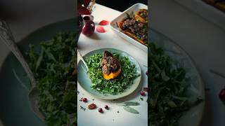 Mushroom Stuffed Butternut Squash thanksgiving vegan squash mushroom holiday homemade recipe [upl. by Adimra]