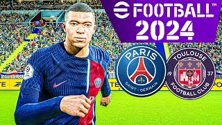 eFootball 2024 PSG vs Toulouse  Trophée des Champions  Ultra Realism Gameplay MOD 4K HDR [upl. by Edgardo]