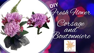 DIY Fresh Flower Corsage and Boutonniere  diy corsage weddingflowers [upl. by Asiak]