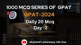 Free GPAT mcq Series day2  Target GPAT 2024  Daily 20 Mcq revision  gpat [upl. by Siloum]