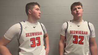 Skowhegan boys basketball player Collin and Kyle LePage send a message [upl. by Harmaning]