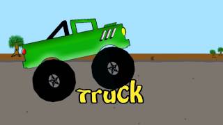 Monster Truck Word Crusher Part 1  Green Monster Truck [upl. by Williamson]