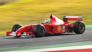 Ferrari F2001 F1 V10 at Mugello Circuit Accelerations Fly Bys amp Sound [upl. by Toille]