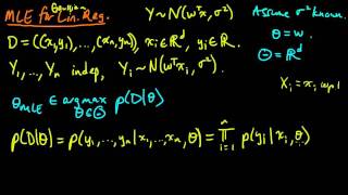 ML 94 MLE for linear regression part 1 [upl. by Halda491]