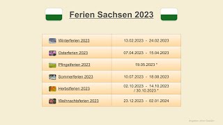 Ferien Sachsen 2023 [upl. by Ekrub279]