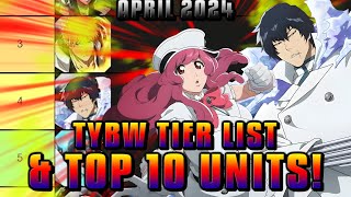 APRIL 2024 UPDATED TYBW TIER LIST  TOP 10 TYBW CHARACTERS Bleach Brave Souls [upl. by Nortad]